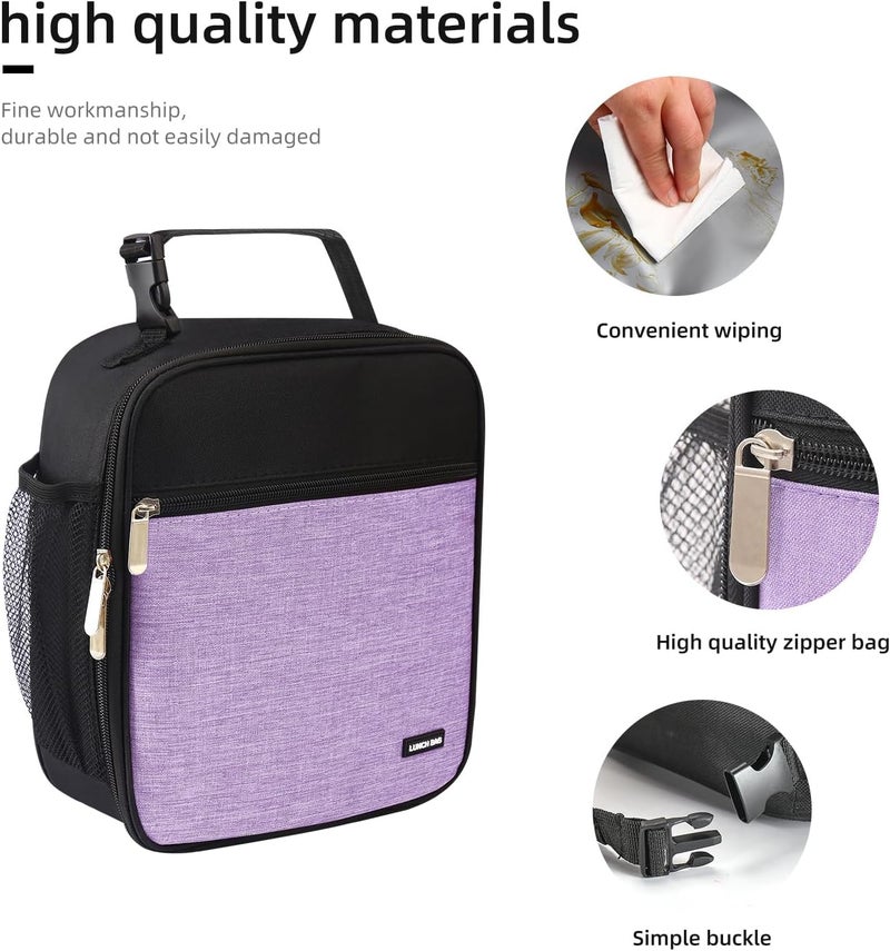 Lovoeo AYEANY Lunch Bag for Men Women Insulated Lunchbox Lunch Bags for Work Picnic Travel (Thicken Light Purple) - Image 5